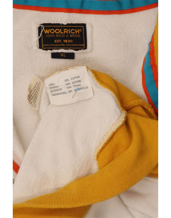 WOOLRICH Giacca da tuta grafica da uomo XL in cotone color block bianco