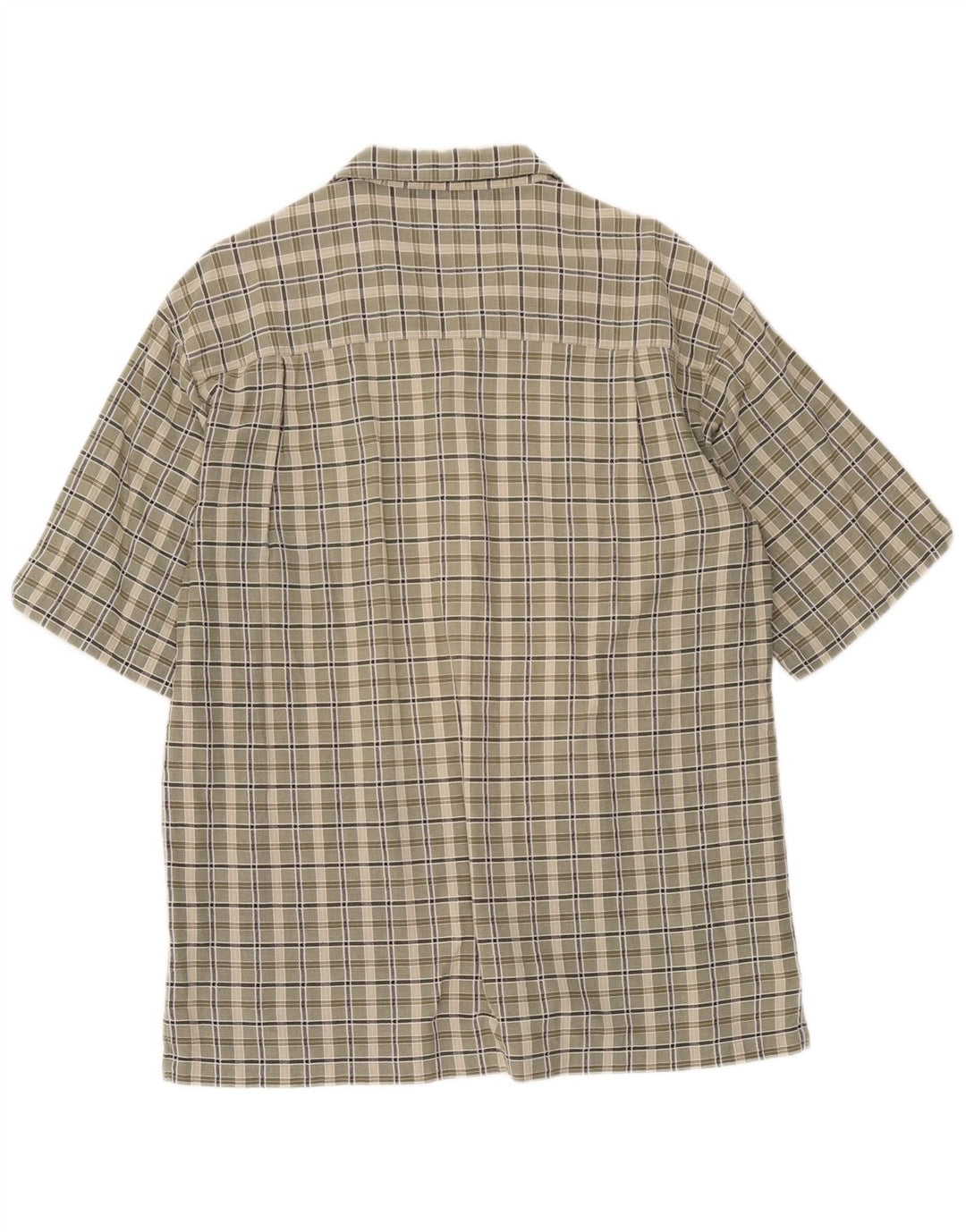 Camicia a maniche corte da uomo Columbia in cotone a quadri kaki medio