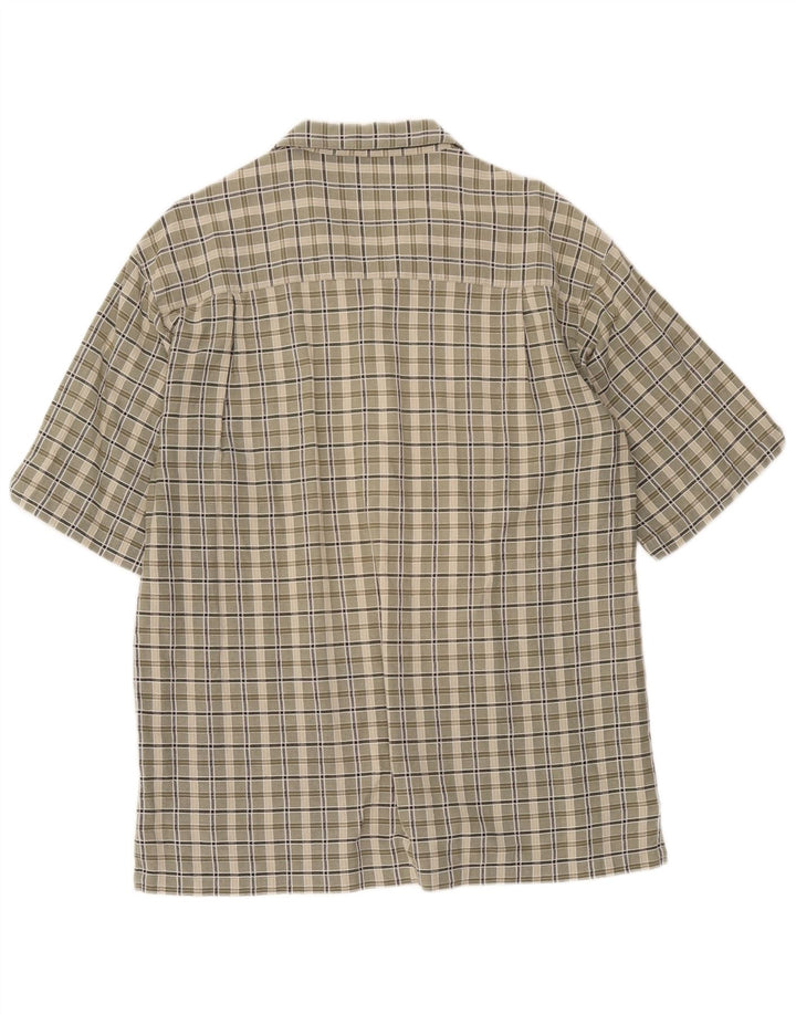Camicia a maniche corte da uomo Columbia in cotone a quadri kaki medio