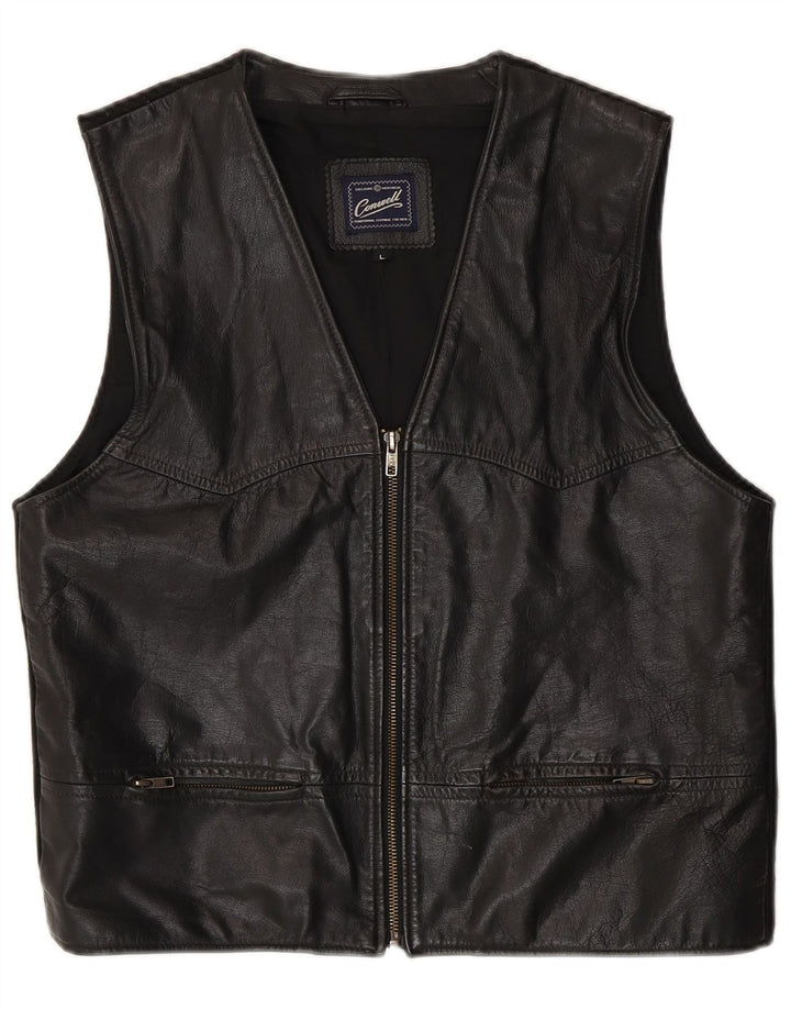 Gilet in pelle da donna Conwell UK 16 grande pelle nera