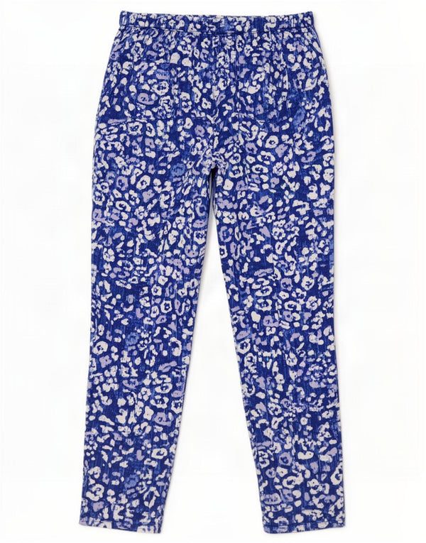 Pantaloni da donna Marks & Spencer UK 12 medi W32 L27 blu stampa animalier