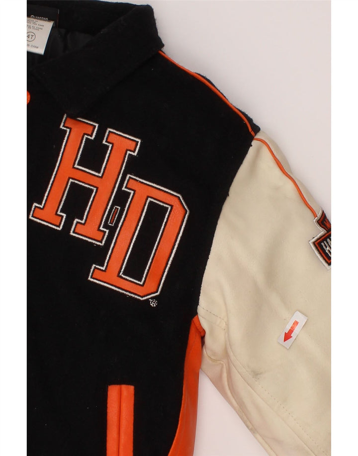 Giacca college grafica per ragazzi Harley Davidson 3-4 anni color block blu navy