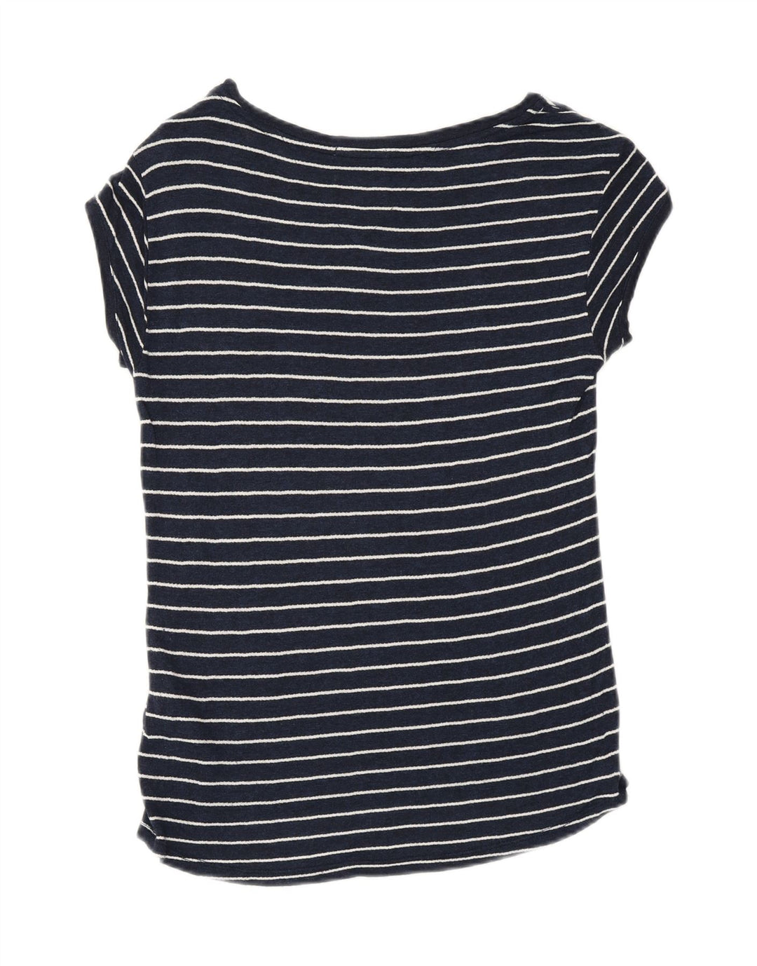 TOMMY HILFIGER T-shirt da donna Top UK 6 XS viscosa a righe blu navy