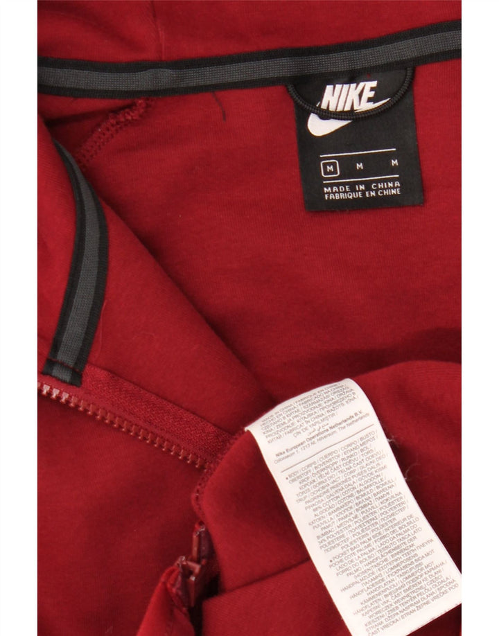 Felpa con cappuccio e zip Nike da uomo in cotone rosso medio