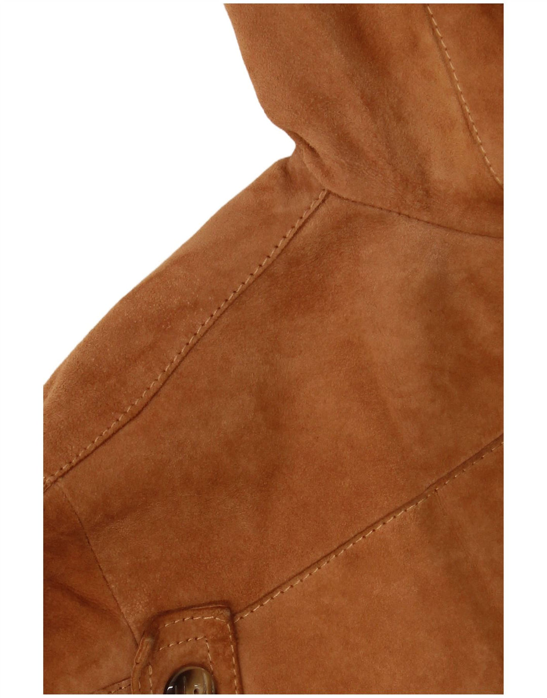 Giacca blazer da donna in pelle scamosciata a 3 bottoni VINTAGE IT 42 Marrone medio