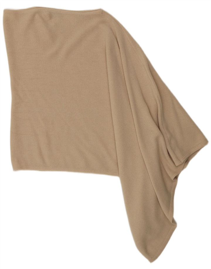 Maglione poncho asimmetrico da donna Benetton, taglia unica, in lana beige