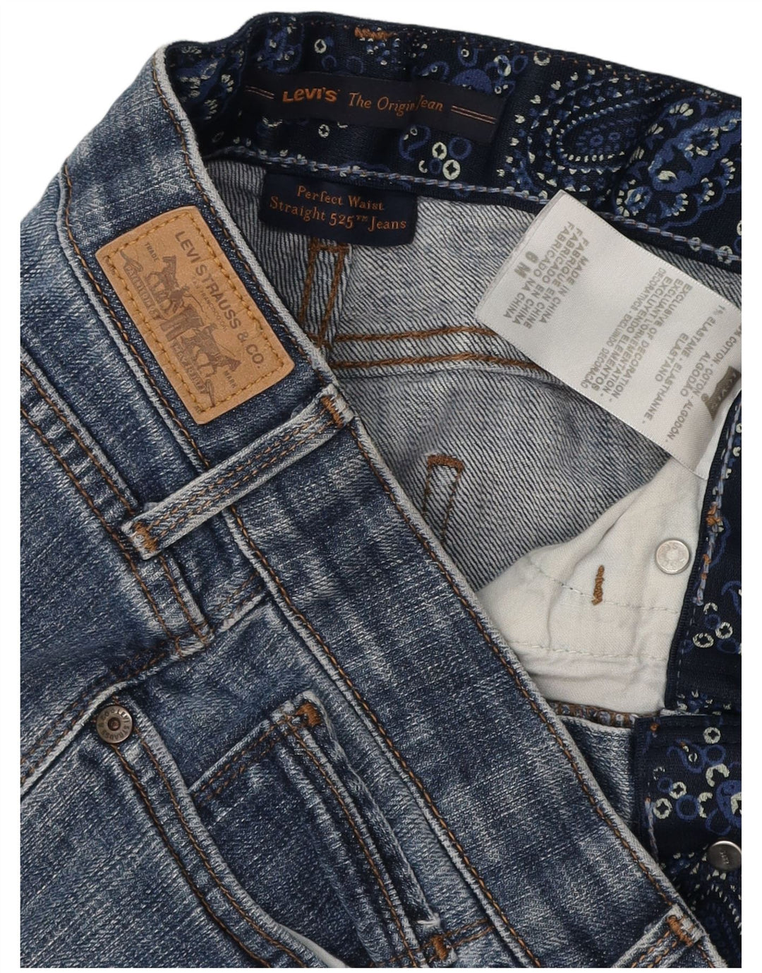 LEVI'S Jeans dritti da donna 525 US 6 medi W28 L31 cotone blu