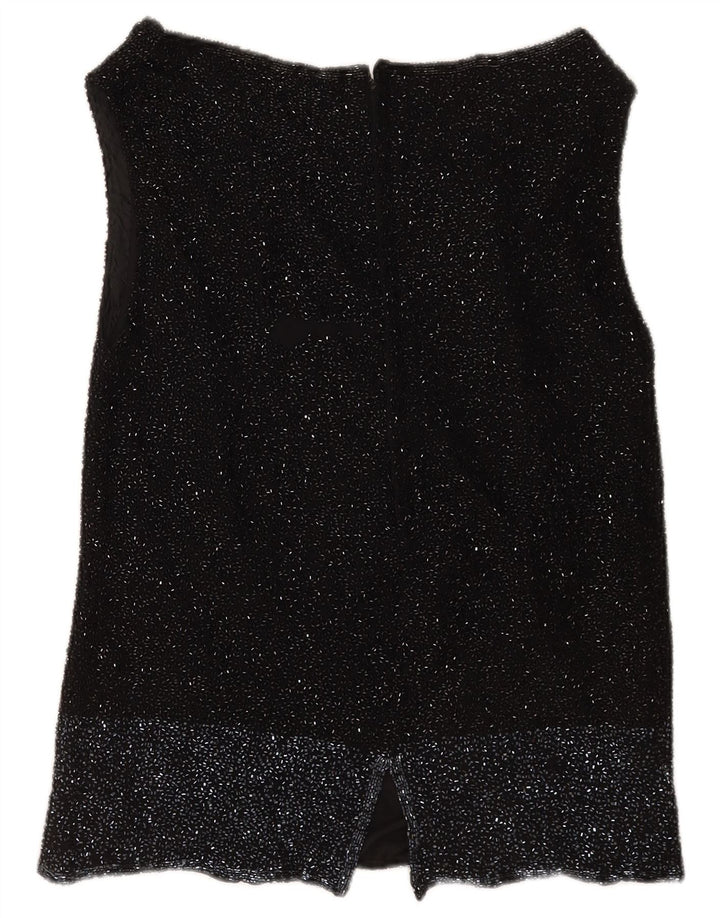 Top camicetta senza maniche da donna Ronald Joyce UK 14 medio nero