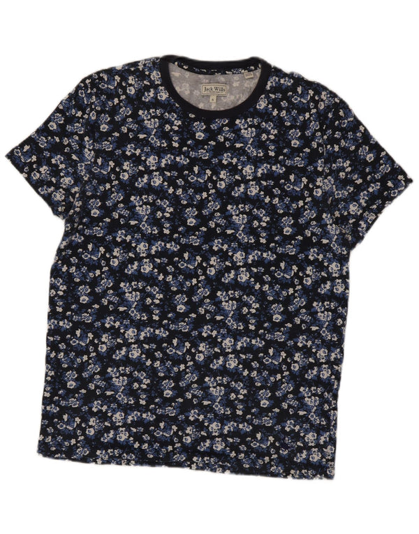 T-shirt da uomo Jack Wills Top piccola in cotone floreale blu navy