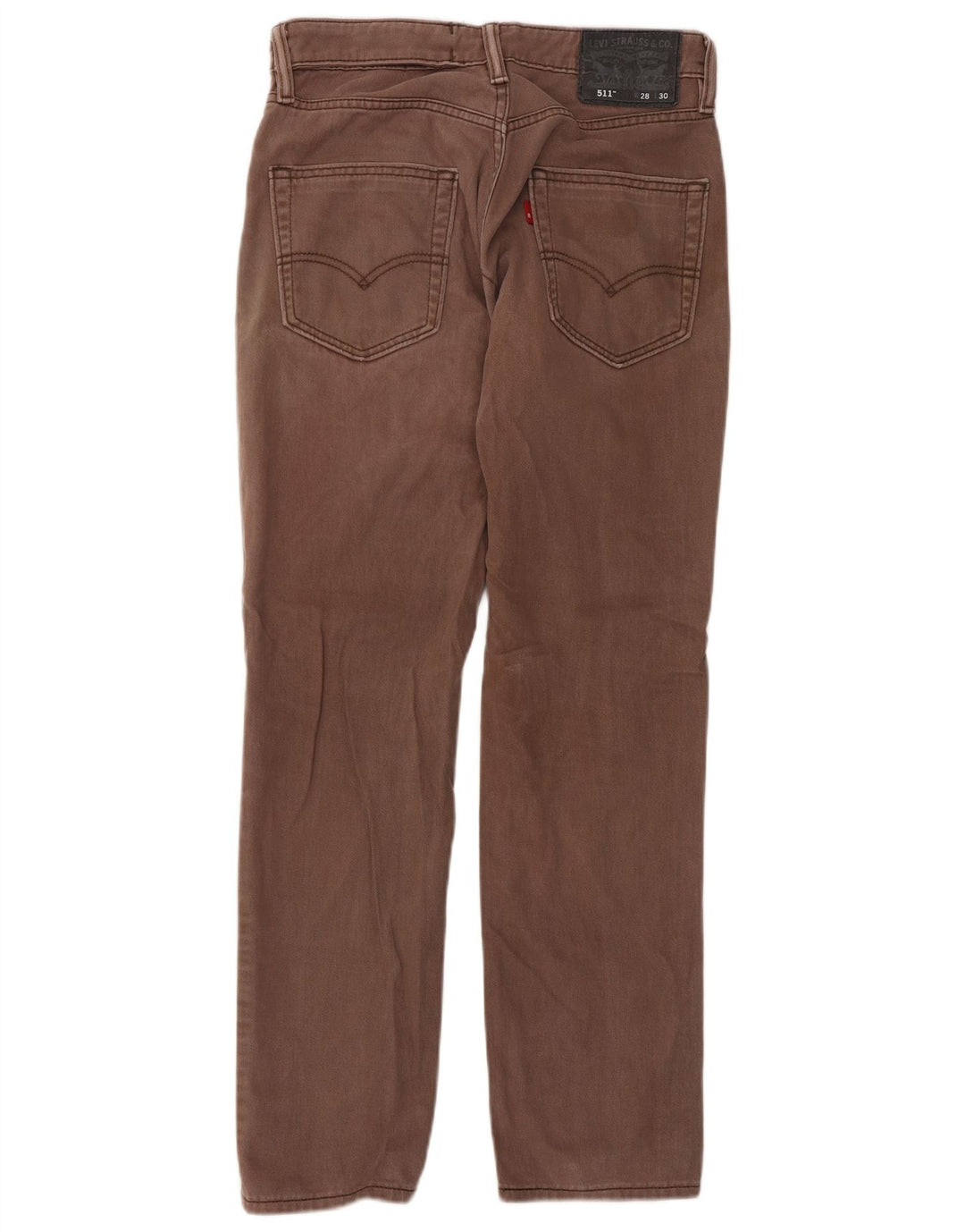 Levi's Uomo 511 Slim Jeans W28 L30 Cotone Marrone