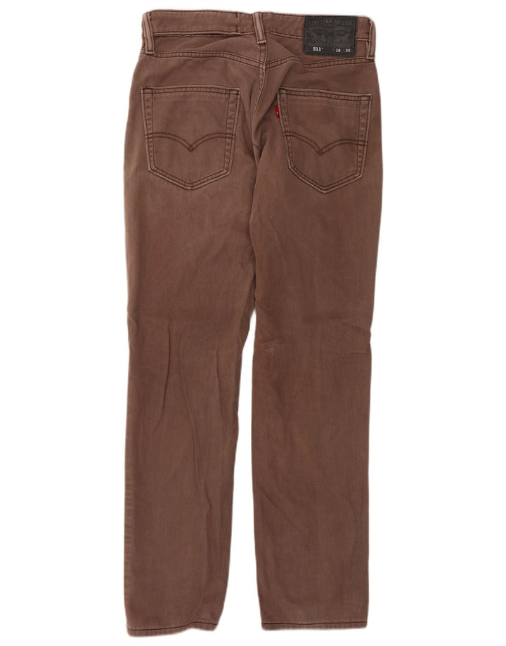 Levi's Uomo 511 Slim Jeans W28 L30 Cotone Marrone