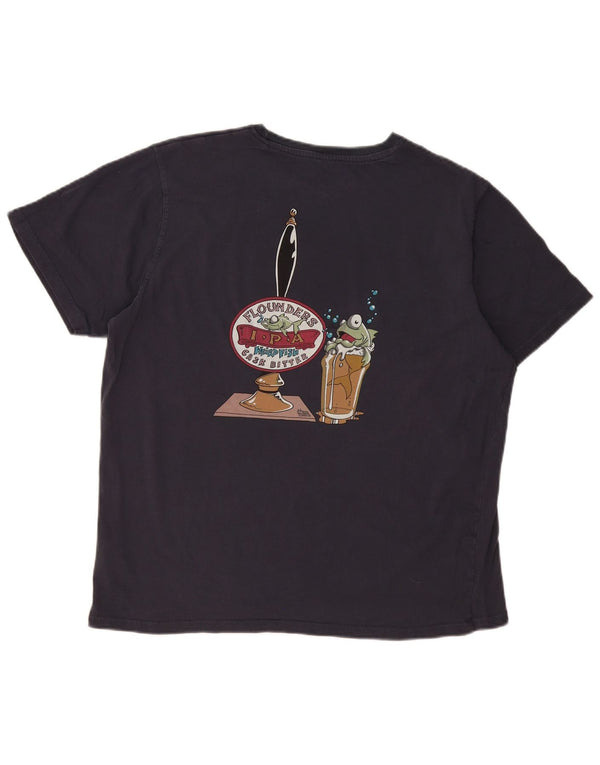 T-shirt grafica da uomo Weird Fish Top XL in cotone blu navy