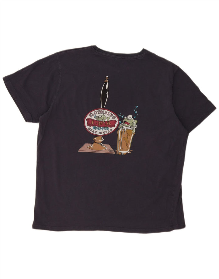 T-shirt grafica da uomo Weird Fish Top XL in cotone blu navy