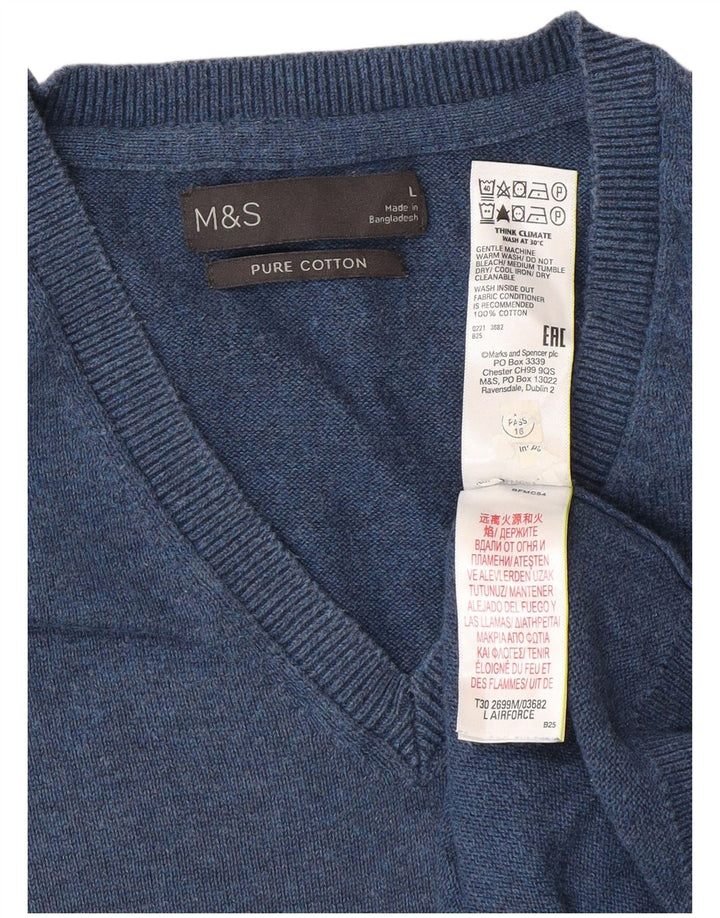 Canotta da uomo Marks & Spencer grande in cotone blu navy