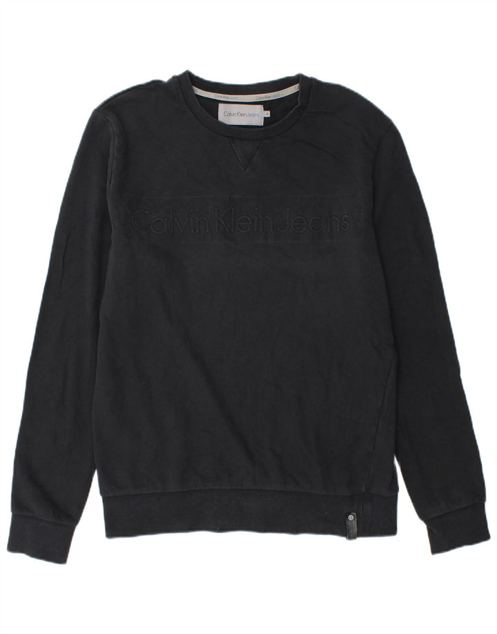 Calvin Klein Jeans Felpa grafica da uomo Maglione medio cotone nero