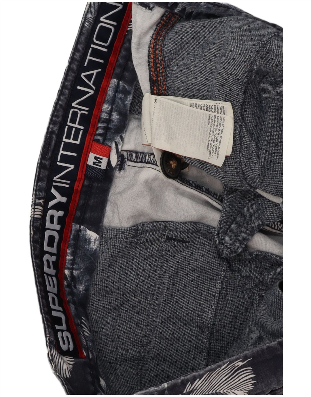 Pantaloncini chino da uomo Superdry medi W32 in cotone floreale blu navy