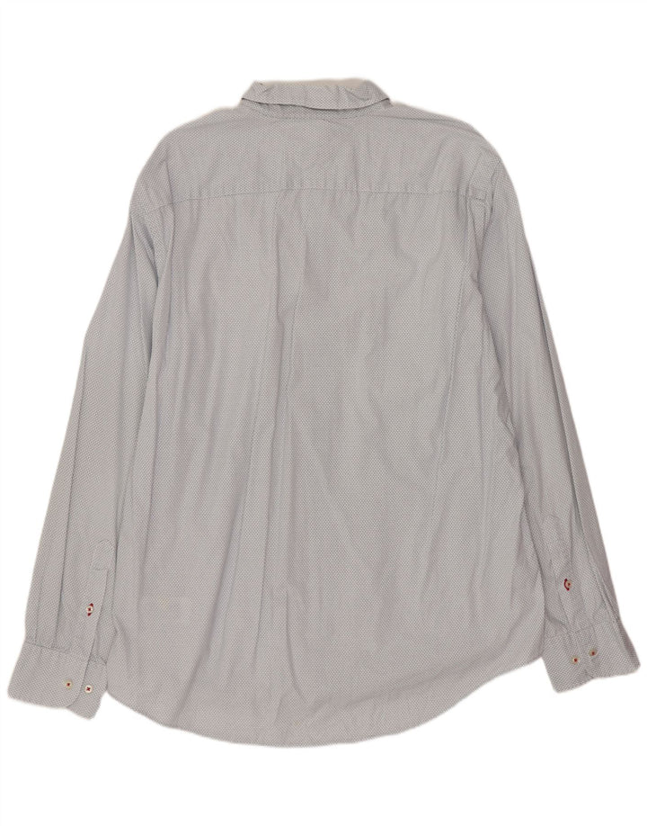 TOMMY HILFIGER Camicia da uomo vestibilità regolare XL cotone geometrico bianco