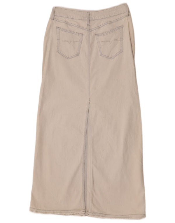 Gonna maxi denim da donna Diesel W24 XS cotone bianco sporco