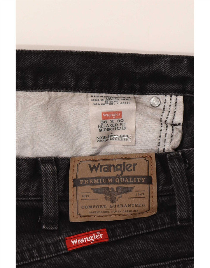 Jeans dritti da uomo Wrangler vestibilità rilassata W36 L30 cotone grigio