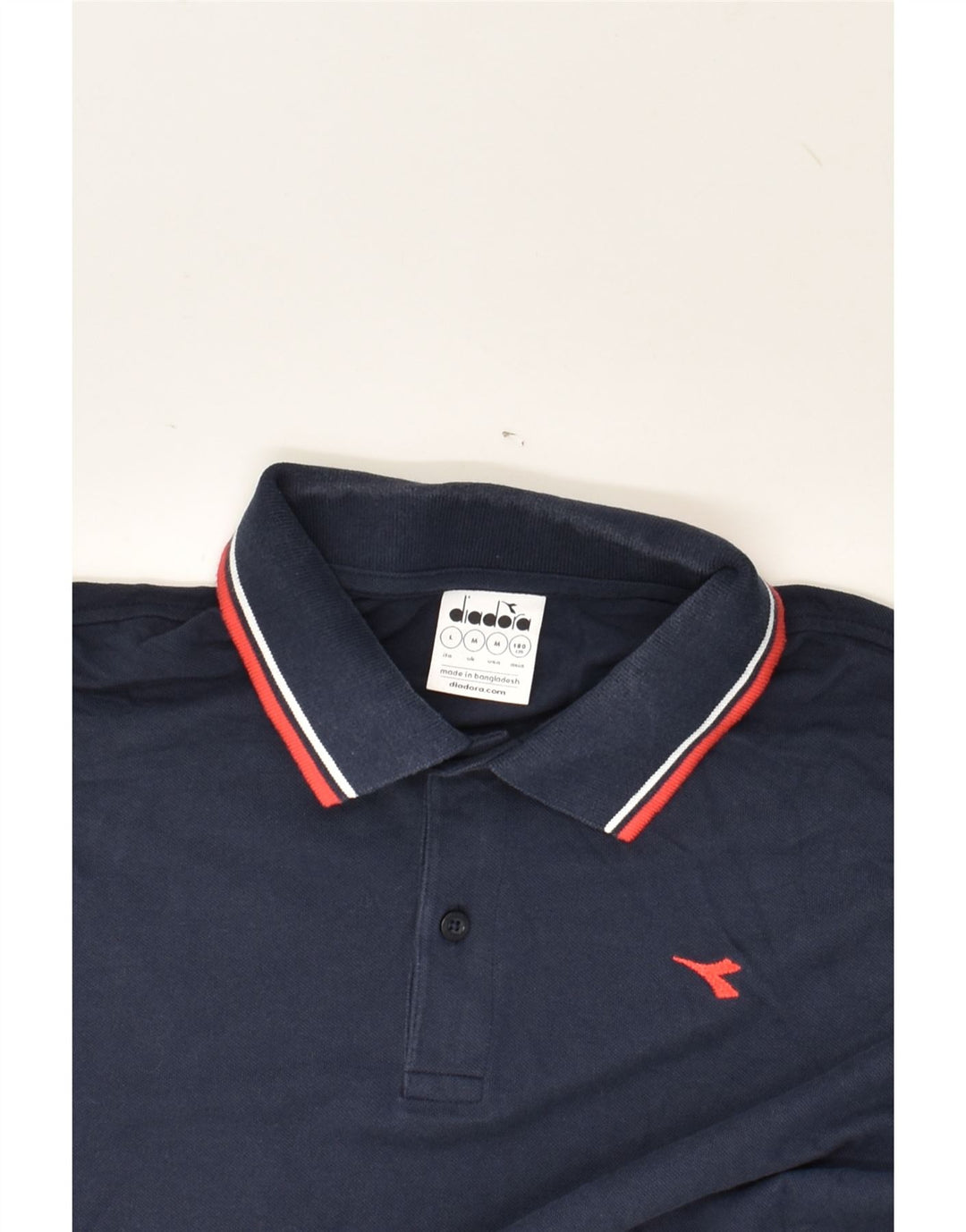 DIADORA Mens Polo Shirt Large Navy Blue Cotton | Vintage Diadora | Thrift | Second-Hand Diadora | Used Clothing | Messina Hembry 