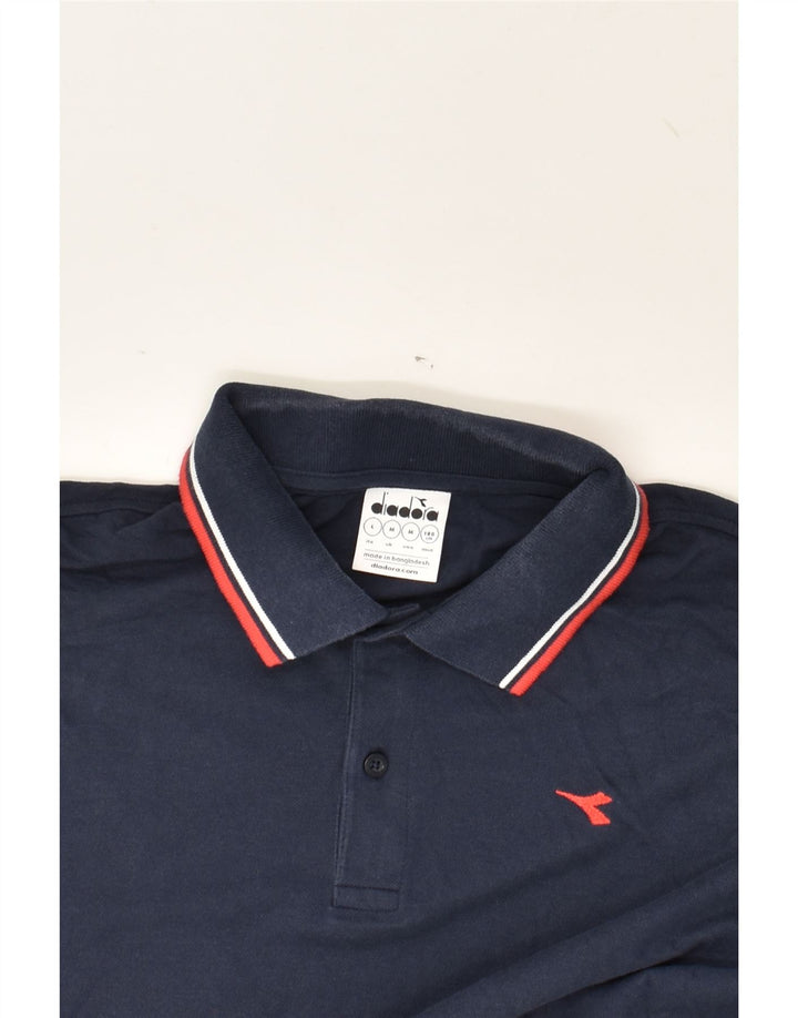 DIADORA Mens Polo Shirt Large Navy Blue Cotton | Vintage Diadora | Thrift | Second-Hand Diadora | Used Clothing | Messina Hembry 