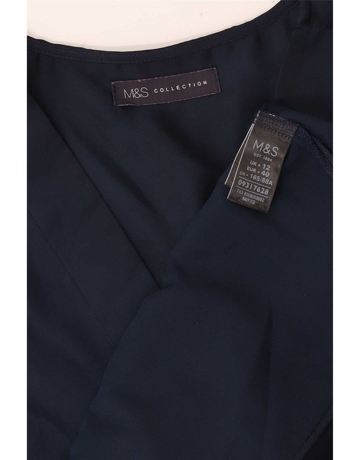 Top camicetta da donna Marks & Spencer UK 12 poliestere blu navy medio