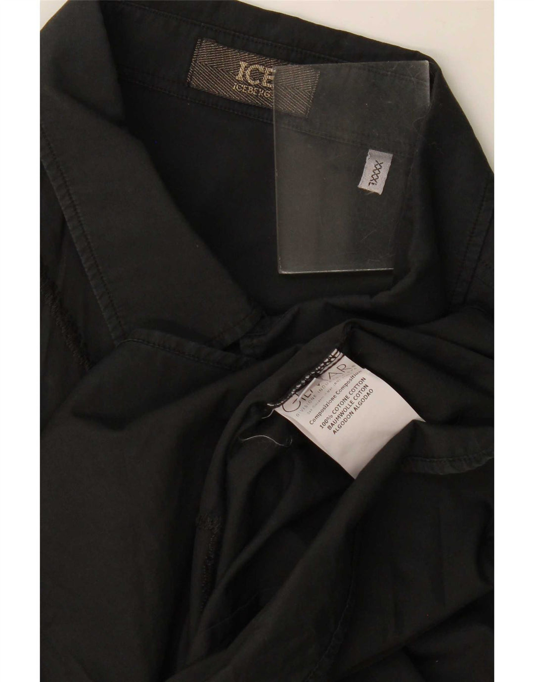 Camicia grafica da uomo Iceberg 4XL cotone nero