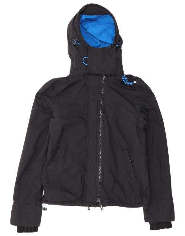 Giacca a vento da donna con cappuccio SUPERDRY UK 14 grande nera