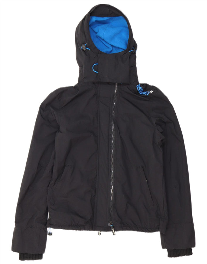 Giacca a vento da donna con cappuccio SUPERDRY UK 14 grande nera