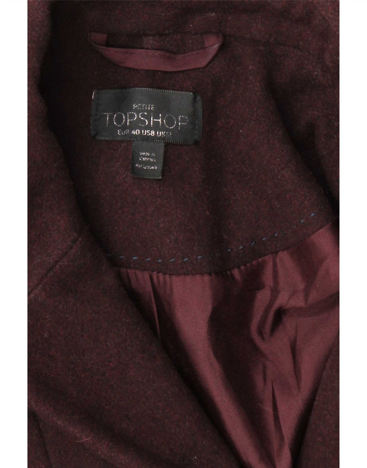Cappotto da donna Topshop UK 12 Poliestere bordeaux medio