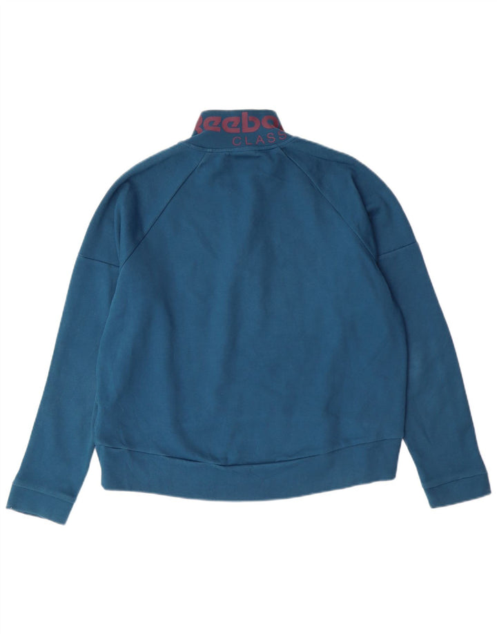 REEBOK Felpa con grafica oversize da donna UK 8/10 Small Blu