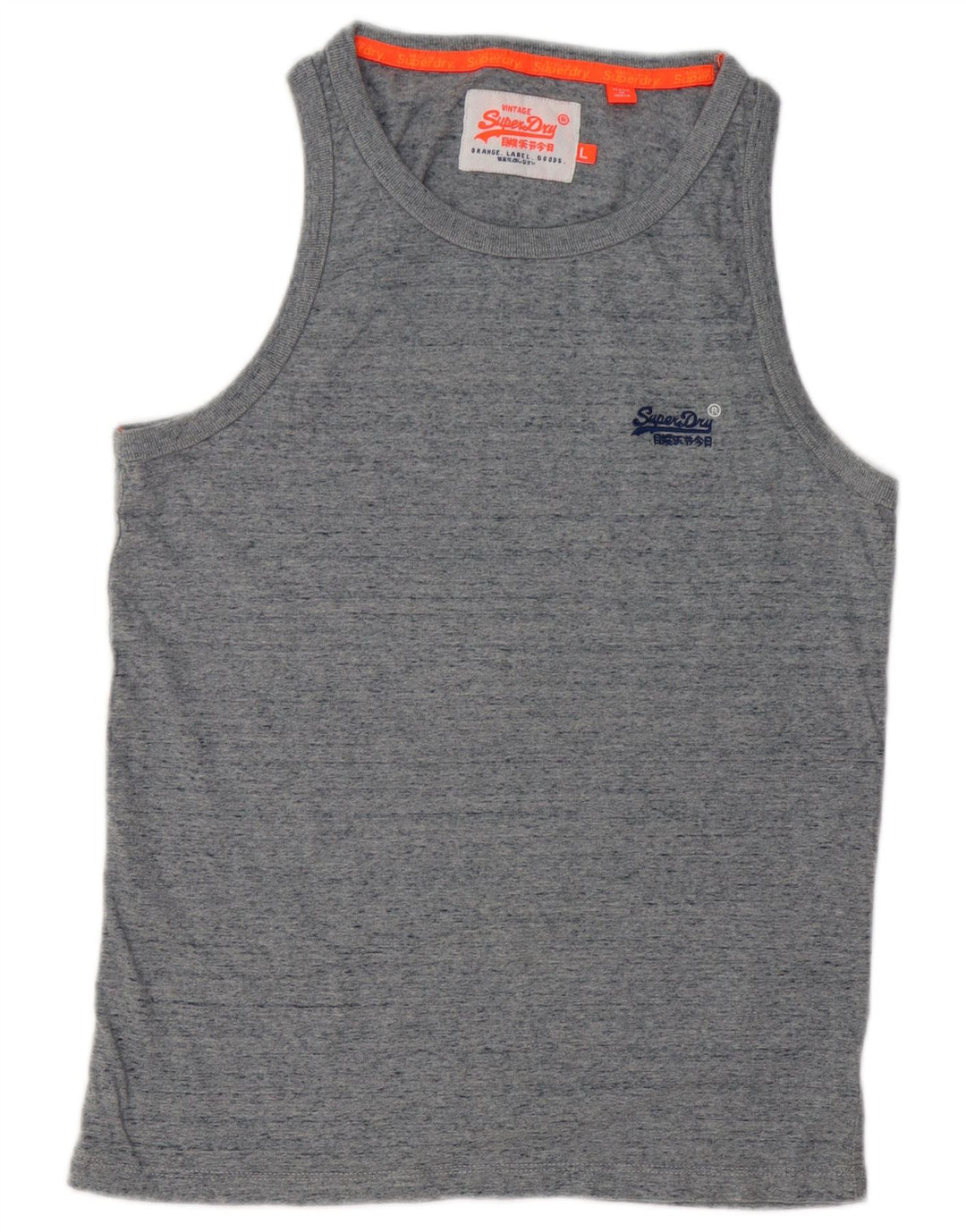 Canottiera da uomo SUPERDRY grande in cotone chiazzato grigio