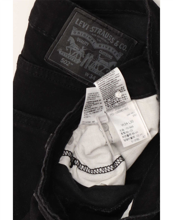 Jeans Levi's Uomo 502 Tapered W34 L30 Cotone Nero