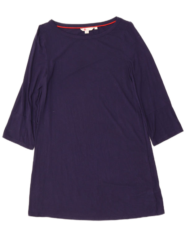 BODEN Womens 3/4 Sleeve A-Line Dress UK 10 Small Navy Blue Viscose