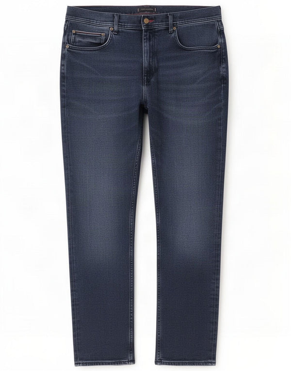 Tommy Hilfiger Uomo Denton Straight Jeans W36 L30 Blu Cotone