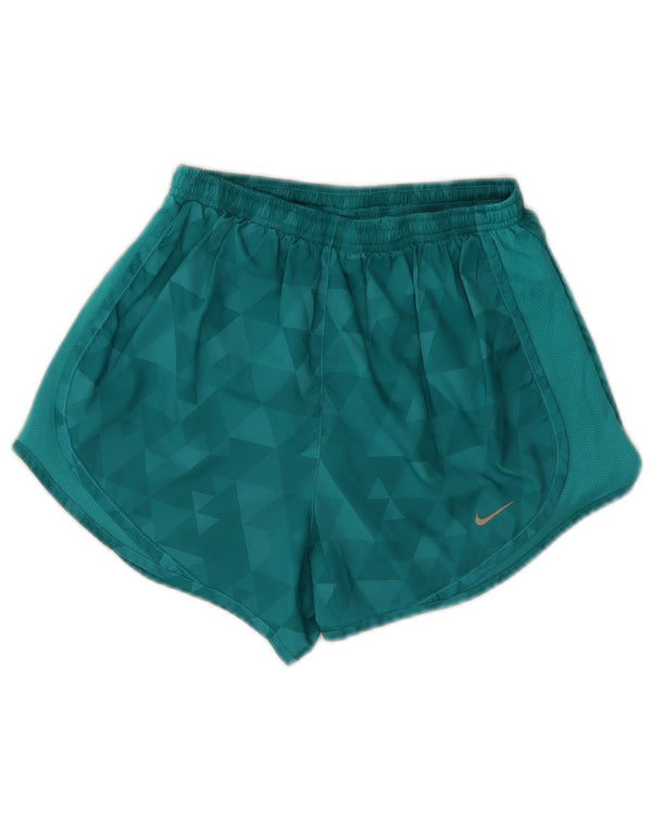 Pantaloncini sportivi Nike da donna Dri Fit UK 4 XS poliestere geometrico turchese