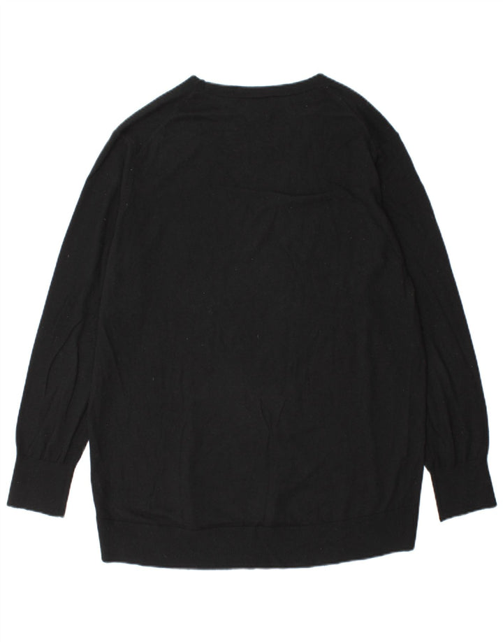 Massimo Dutti Maglione da uomo con scollo a V piccolo nero