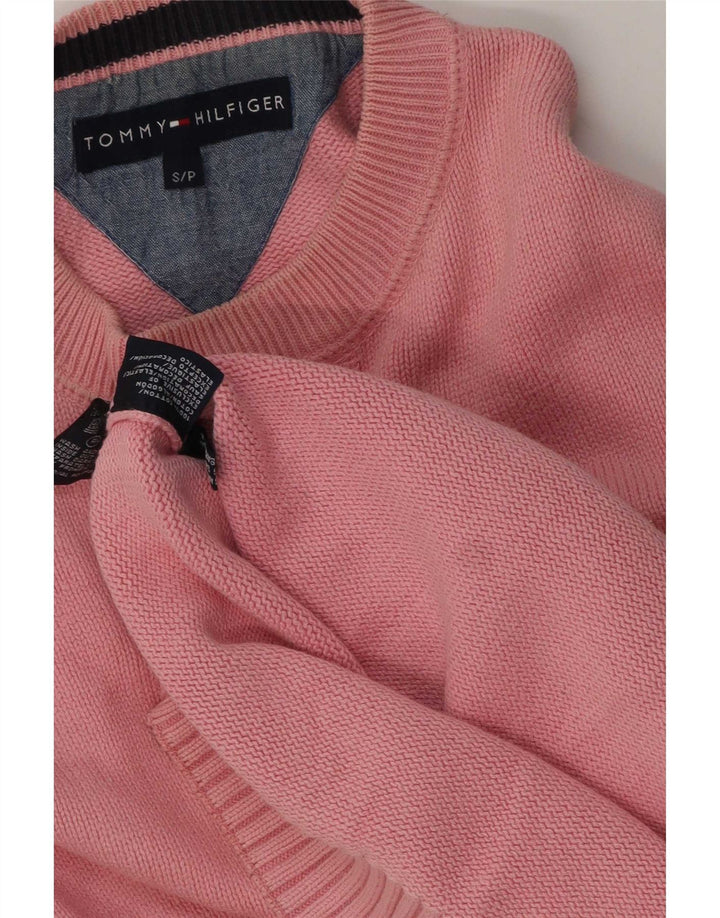 Maglione maglione girocollo da uomo Tommy Hilfiger piccolo cotone rosa
