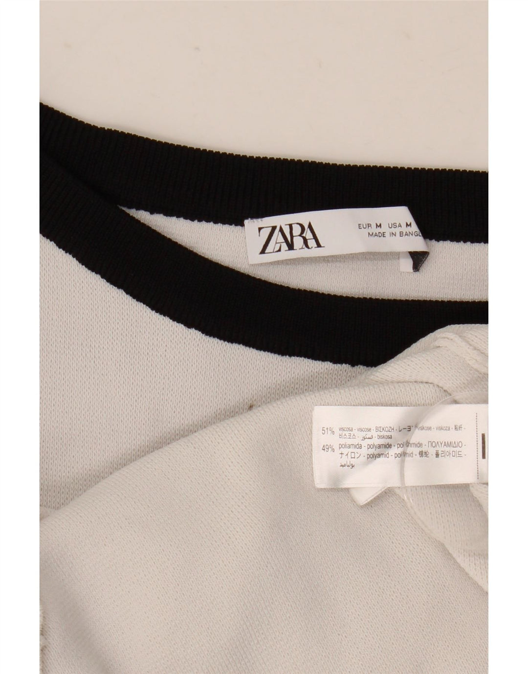 Abito a trapezio senza maniche da donna Zara UK 14 Viscosa bianca media