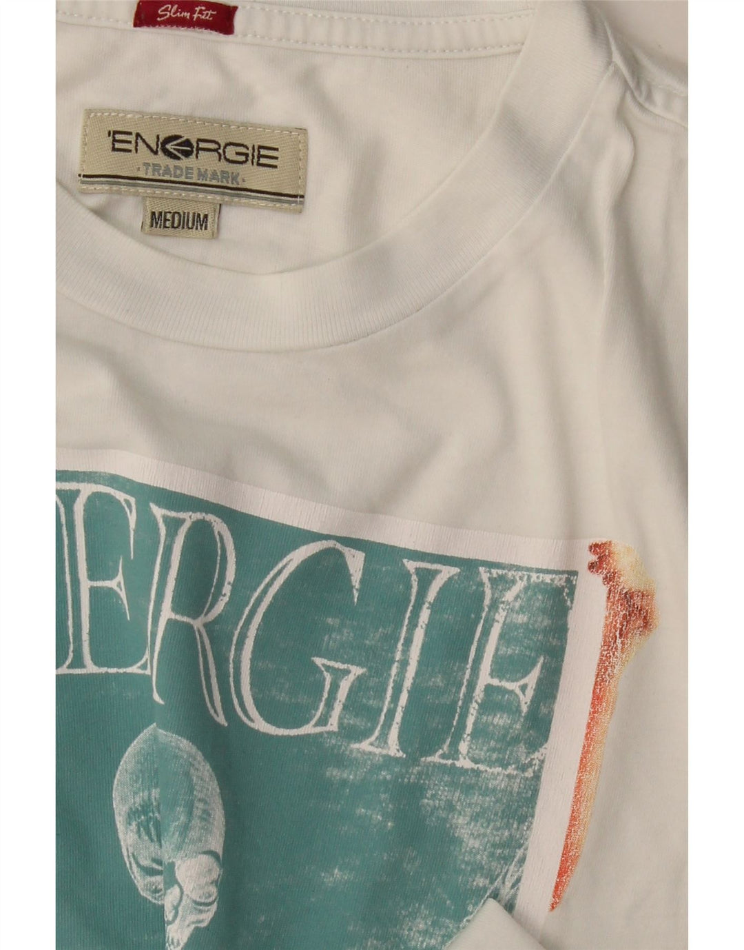 T-shirt grafica da uomo ENERGIE Top bianco medio