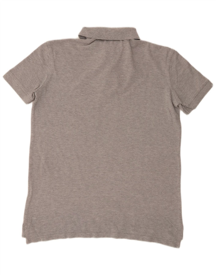 Polo da uomo Tommy Hilfiger in cotone chiazzato grigio medio