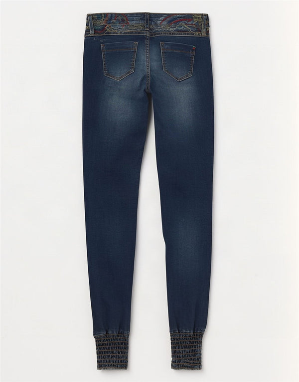 Desigual Pantaloni da jogging grafici da donna Jeans skinny W26 L34 Poliestere blu