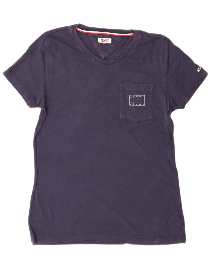 T-shirt da donna Tommy Hilfiger Top in cotone blu navy medio