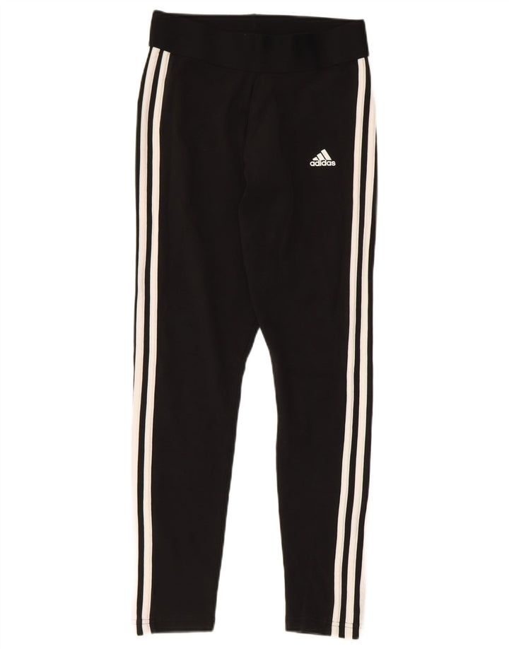 ADIDAS Womens Leggings UK 8/10 Small Black Cotton