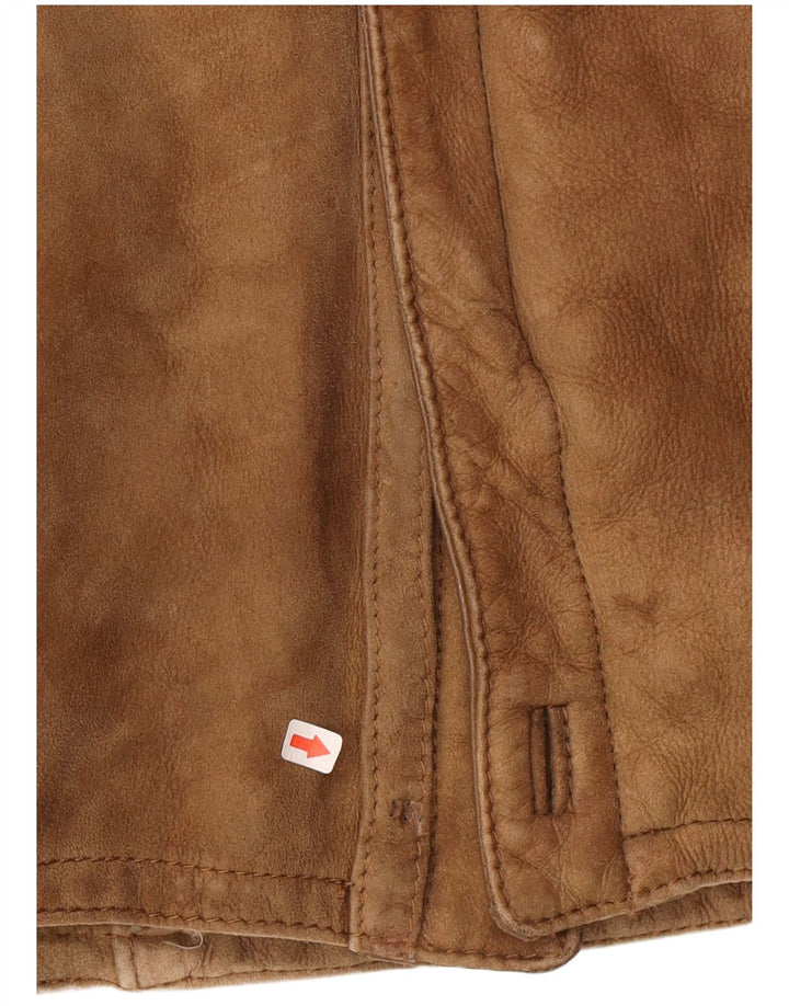 Cappotto vintage in shearling da uomo UK 40 grande marrone