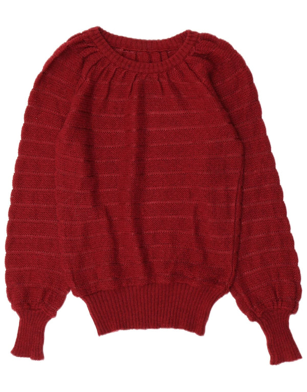 Maglione maglione con scollo a barca da donna VINTAGE UK 12 marrone medio