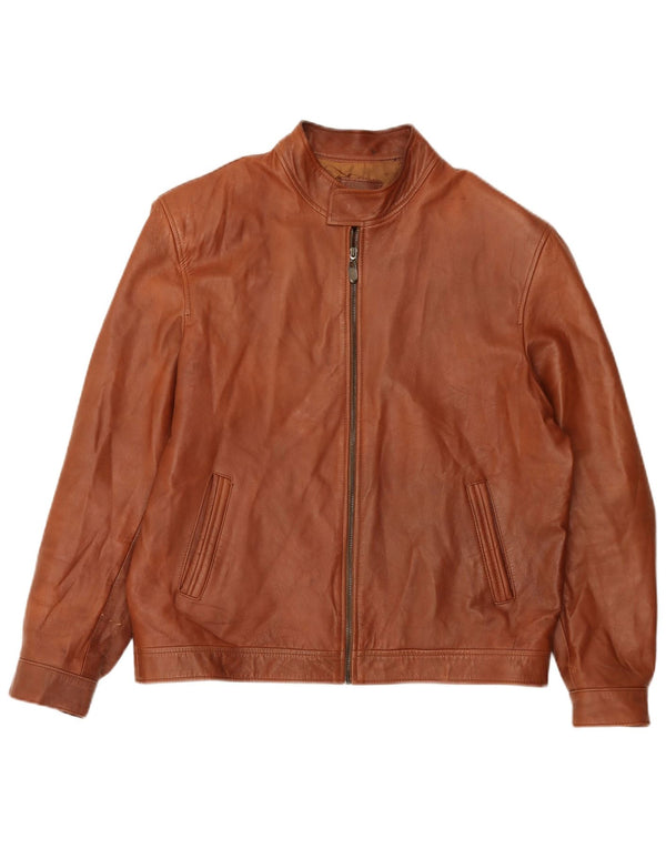 Giacca bomber in pelle da uomo vintage UK 42 XL Marrone