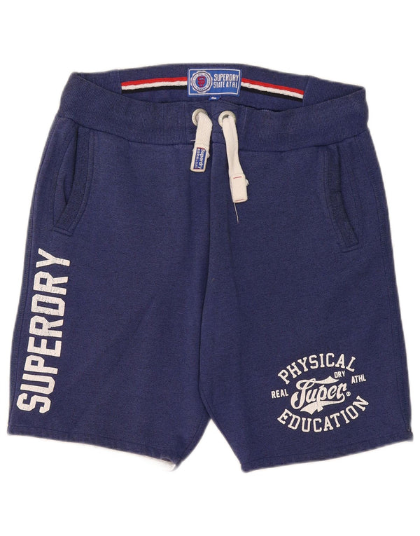 Pantaloncini sportivi grafici da uomo Superdry grandi in cotone blu navy