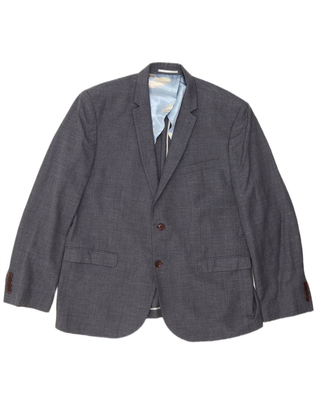 Joules Giacca blazer slim fit da uomo a 2 bottoni UK 48 4XL Lana screziata grigia