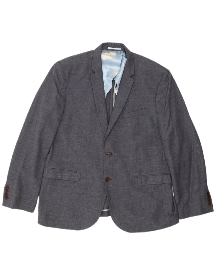 Joules Giacca blazer slim fit da uomo a 2 bottoni UK 48 4XL Lana screziata grigia
